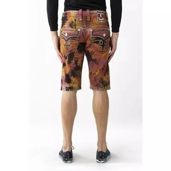 NWT Rock Revival Brayen Tie Dye Denim Shorts Mens Size 31 - Picture 2 of 7
